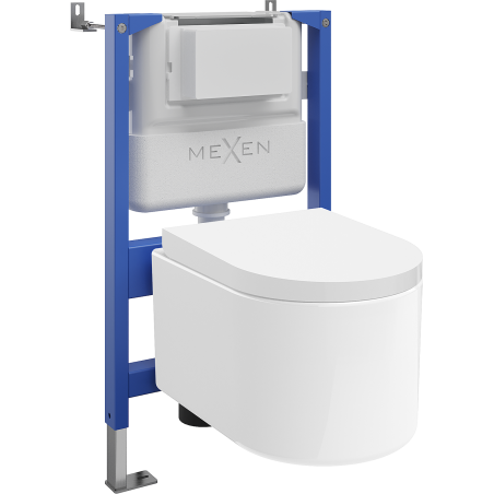 Mexen Sofia WC Concealed Frame Pneumatic Tex Air XS-F with Tornado Toilet Bowl and Soft-Close Seat, White - 610830540200TA