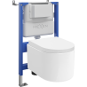 Mexen Sofia WC Concealed Frame Pneumatic Tex Air XS-F with Tornado Toilet Bowl and Soft-Close Seat, White - 610830540200TA