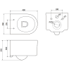 Mexen Sofia WC Concealed Set with Pneumatic Frame Tex Air XS-F with Tornado Toilet Bowl and Soft-Close Seat, White