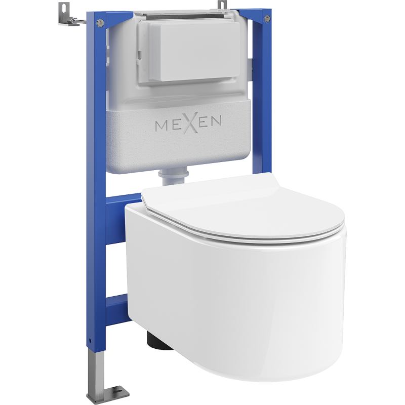 Mexen Sofia WC Concealed Set Tex Air XS-F Pneumatic Frame with Toilet Bowl and Soft-Close Seat, White - 610830544000A
