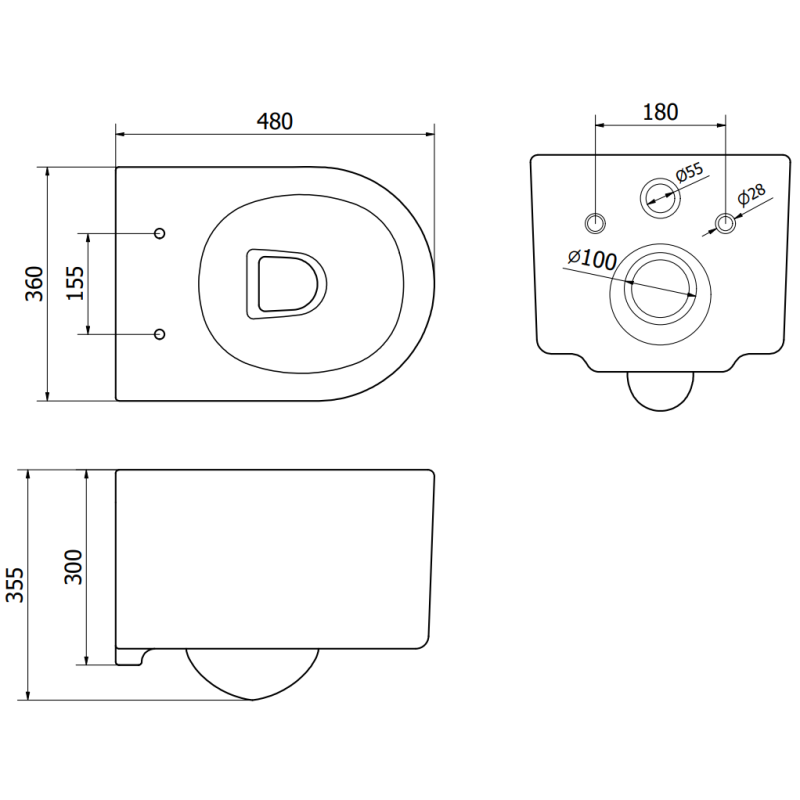 Mexen Sofia WC Concealed Set Tex Air XS-F Pneumatic Frame with Toilet Bowl and Soft-Close Seat, White - 610830544000A