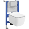 Mexen Stella WC Concealed Set Tex Air XS-F Pneumatic Frame with Toilet Bowl and Soft-Close Seat, White - 610830680800A