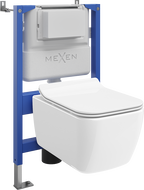 Mexen Stella WC Concealed Set Tex Air XS-F Pneumatic Frame with Toilet Bowl and Soft-Close Seat, White - 610830680800A