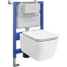 Mexen Stella WC Concealed Set Tex Air XS-F Pneumatic Frame with WC Bowl and Soft-Close Seat, White - 610830680900A