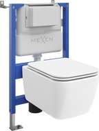 Mexen Stella WC Concealed Set Tex Air XS-F Pneumatic Frame with WC Bowl and Soft-Close Seat, White - 610830680900A