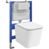 Mexen Teo WC Concealed Set Tex Air XS-F with Pneumatic Frame, WC Bowl and Soft-Close Seat, White - 610830850600A