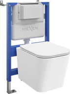 Mexen Teo WC Concealed Set Tex Air XS-F with Pneumatic Frame, WC Bowl and Soft-Close Seat, White - 610830850600A
