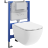 Mexen Timo WC concealed system with pneumatic frame Tex Air XS-F, Tornado bowl and soft-closing seat, white - 610830650200TA