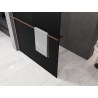 Mexen Kioto+ shower wall with shelf Walk-in 130 x 200 cm, black ombre 8 mm, brushed copper - 800-130-121-65-76