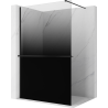 Mexen Kioto+ Walk-in Shower Wall with Shelf 90 x 200 cm, Black Ombre 8 mm, Black - 800-090-121-70-76