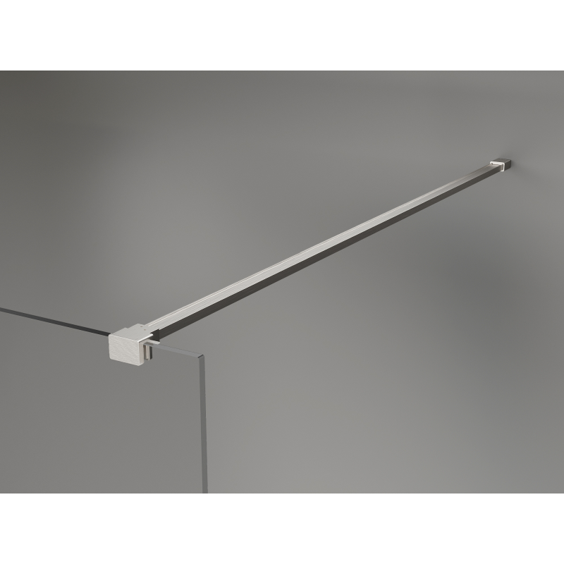 Mexen Kioto+ shower wall with shelf Walk-in 70 x 200 cm, black ombre 8 mm, brushed nickel - 800-070-121-97-76