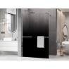 Mexen Kioto+ shower wall with shelf Walk-in 90 x 200 cm, black ombre 8 mm, chrome - 800-090-121-01-76
