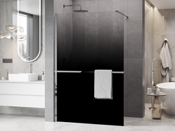 Mexen Kioto+ shower wall with shelf Walk-in 100 x 200 cm, black ombre 8 mm, chrome - 800-100-121-01-76