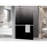 Mexen Kioto+ shower wall with shelf Walk-in 150 x 200 cm, black ombre 8 mm, white - 800-150-121-20-76
