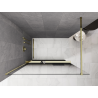 Mexen Kioto+ shower wall with shelf Walk-in 80 x 200 cm, ombre black 8 mm, gold - 800-080-121-50-76