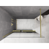 Mexen Kioto+ shower wall with shelf Walk-in 90 x 200 cm, ombre black 8 mm, brushed gold - 800-090-121-55-76
