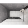 Mexen Kioto+ Walk-in shower wall with shelf 90 x 200 cm, black ombre 8 mm, brushed gun gray - 800-090-121-66-76