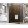 Mexen Kioto+ shower wall with shelf Walk-in 100 x 200 cm, brown glass 8 mm, chrome - 800-100-121-01-32