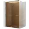 Mexen Kioto+ shower screen with shelf Walk-in 130 x 200 cm, bronze 8 mm, chrome - 800-130-121-01-32