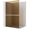 Mexen Kioto+ shower wall with shelf Walk-in 90 x 200 cm, bronze 8 mm, white - 800-090-121-20-32