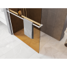 Mexen Kioto+ shower wall with shelf Walk-in 140 x 200 cm, bronze 8 mm, white - 800-140-121-20-32