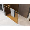Mexen Kioto+ shower screen with shelf Walk-in 140 x 200 cm, brown 8 mm, gold - 800-140-121-50-32
