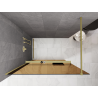 Mexen Kioto+ shower wall with shelf Walk-in 90 x 200 cm, bronze 8 mm, gold brushed - 800-090-121-55-32