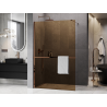 Mexen Kioto+ Shower wall with shelf Walk-in 100 x 200 cm, bronze 8 mm, rose gold - 800-100-121-60-32