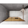 Mexen Kioto+ Shower wall with shelf Walk-in 100 x 200 cm, bronze 8 mm, rose gold - 800-100-121-60-32
