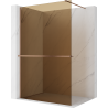 Mexen Kioto+ shower wall with shelf Walk-in 70 x 200 cm, bronze 8 mm, brushed copper - 800-070-121-65-32