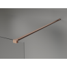 Mexen Kioto+ shower wall with shelf Walk-in 90 x 200 cm, bronze 8 mm, brushed copper - 800-090-121-65-32