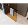 Mexen Kioto+ shower wall with shelf Walk-in 140 x 200 cm, bronze 8 mm, gun gray brushed - 800-140-121-66-32