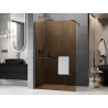Mexen Kioto+ shower wall with shelf Walk-in 140 x 200 cm, bronze 8 mm, gun gray brushed - 800-140-121-66-32