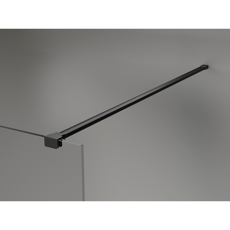 Mexen Kioto+ shower wall with a shelf Walk-in 120 x 200 cm, bronze 8 mm, black - 800-120-121-70-32