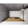 Mexen Kioto+ shower wall with shelf Walk-in 140 x 200 cm, bronze 8 mm, black - 800-140-121-70-32