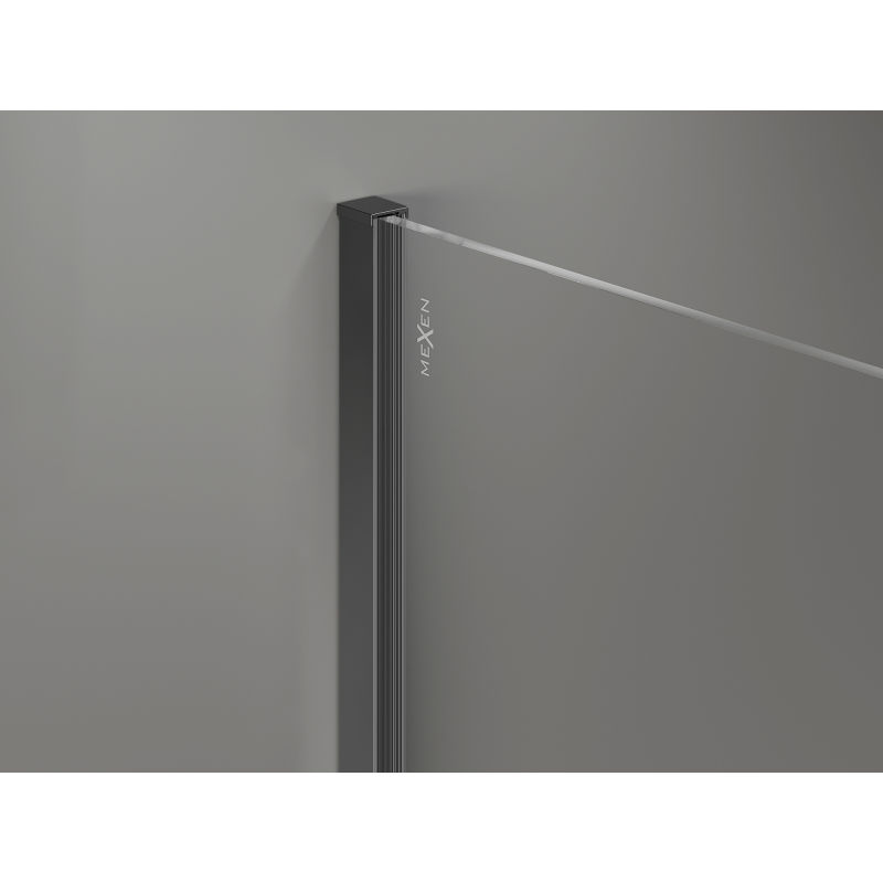 Mexen Kioto+ shower wall with shelf Walk-in 120 x 200 cm, bronze 8 mm, gun metal - 800-120-121-95-32