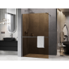 Mexen Kioto+ shower wall with shelf Walk-in 120 x 200 cm, bronze 8 mm, gun metal - 800-120-121-95-32