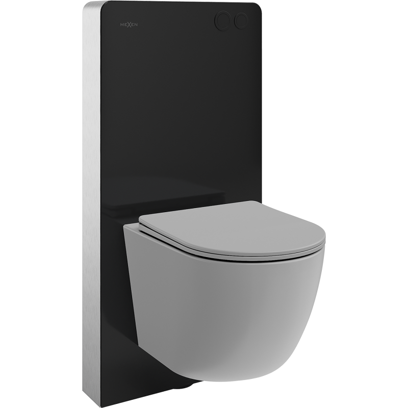 Mexen Lena surface-mounted WC set with Tex Air G pneumatic frame, WC bowl, and soft-close seat, light gray matte