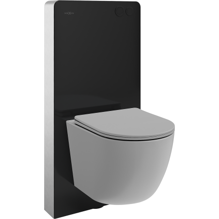 Mexen Lena surface-mounted WC set with Tex Air G pneumatic frame, WC bowl, and soft-close seat, light gray matte