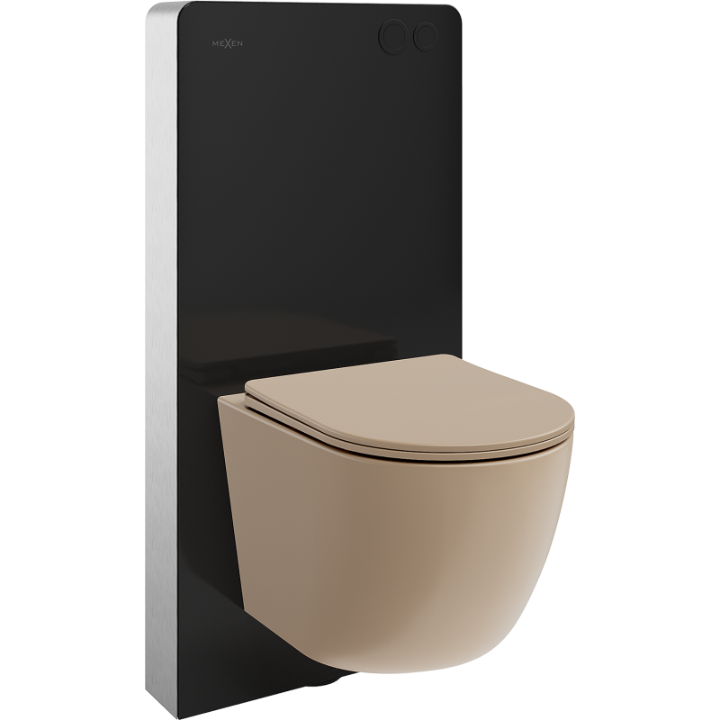 Mexen Lena WC Surface-Mounted Set with Pneumatic Frame Tex Air G with WC Bowl and Soft-Close Seat, Matte Cappuccino