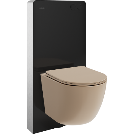 Mexen Lena WC Surface-Mounted Set with Pneumatic Frame Tex Air G with WC Bowl and Soft-Close Seat, Matte Cappuccino