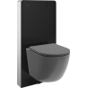 Mexen Lena WC Surface-Mounted Set with Pneumatic Frame Tex Air G with WC Bowl and Soft-Close Seat, Dark Gray Matte