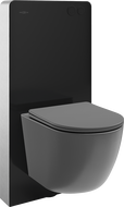 Mexen Lena WC Surface-Mounted Set with Pneumatic Frame Tex Air G with WC Bowl and Soft-Close Seat, Dark Gray Matte