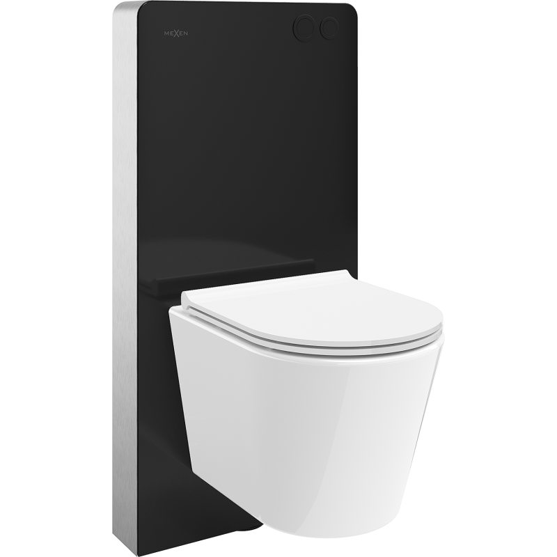 Mexen Rico WC Surface-mounted Set with Tex Air G Pneumatic Frame, WC Bowl and Soft-close Toilet Seat, White - 615030720500A-70