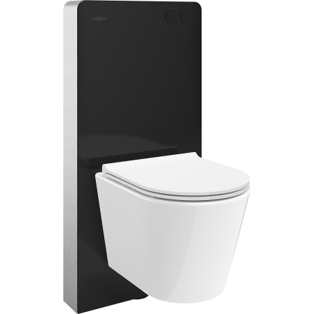 Mexen Rico WC Surface-mounted Set with Tex Air G Pneumatic Frame, WC Bowl and Soft-close Toilet Seat, White - 615030720500A-70