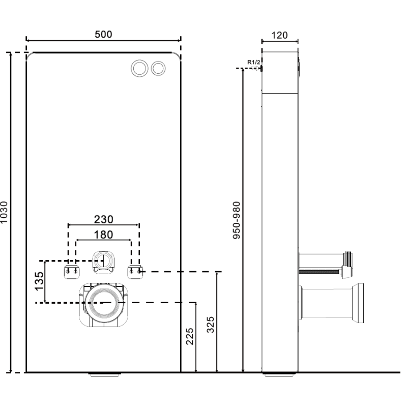 Mexen Rico WC Surface-Mounted Set Tex Air G Pneumatic Frame with Tornado Toilet Bowl and Soft-Close White Seat