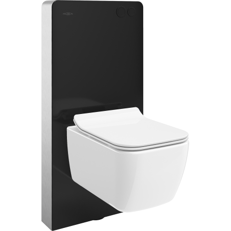 Mexen Stella wall-mounted WC set with pneumatic Tex Air G frame with toilet bowl and soft-closing seat, white - 615030680800A-70