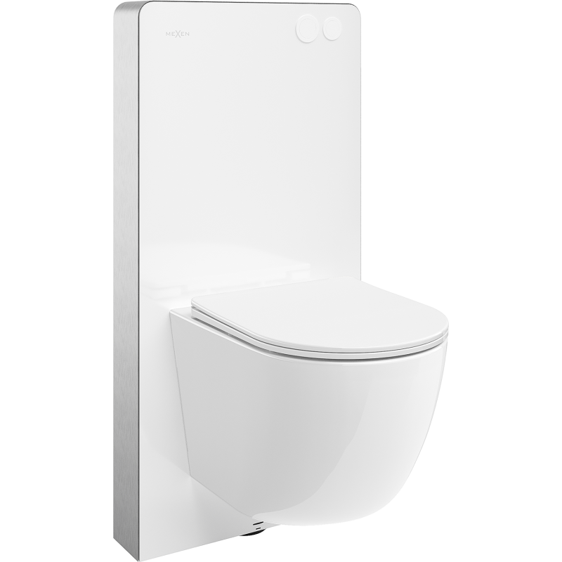 Mexen Lena surface mounted WC set with Tex Air G pneumatic frame, toilet bowl and soft-close seat, white - 615030220300A-20