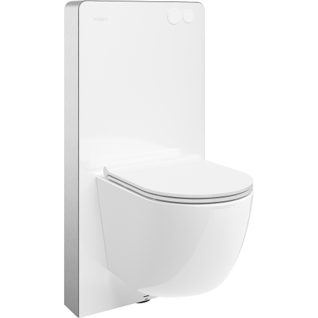 Mexen Lena WC Wall-Mounted Set with Pneumatic Frame Tex Air G with Toilet Bowl and Soft-Close Seat, White - 615030220500A-20