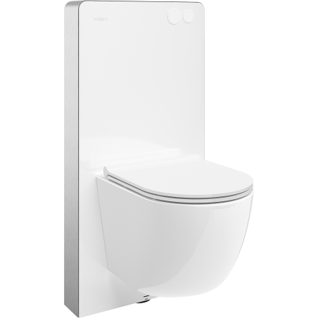 Mexen Lena Surface-Mounted WC Set with Tex Air G Pneumatic Frame, Tornado WC Bowl, and Soft-Close White Seat - 615030220500TA-20
